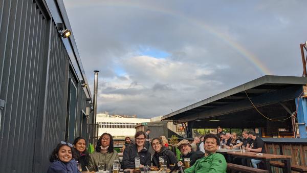 SFIM members meet up for dinner under a rainbow at OHBM 2022